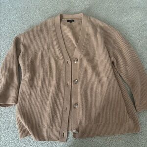 Quince Mongolian Cashmere Oversized Boyfriend Cardigan Sweater